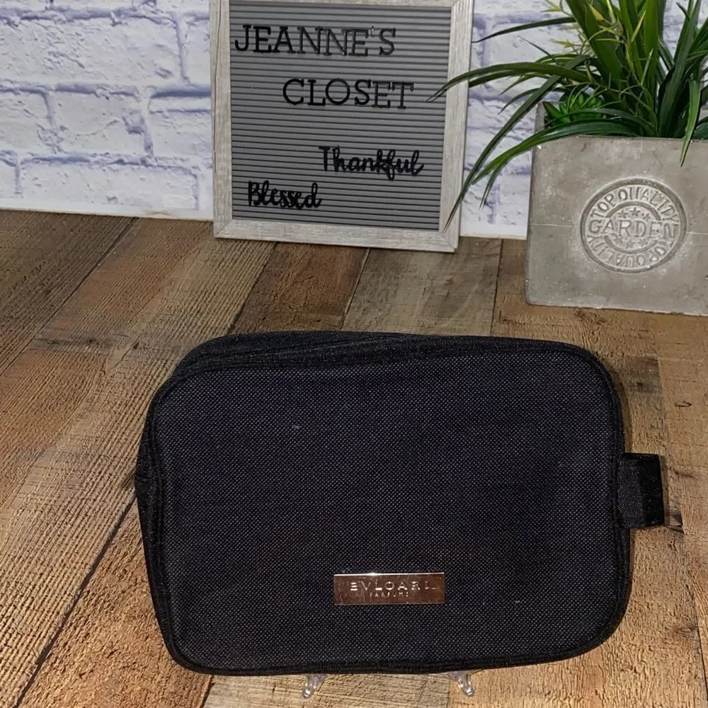 Bvlgari parfums Black travel Toiletry cosmetic bag with handle